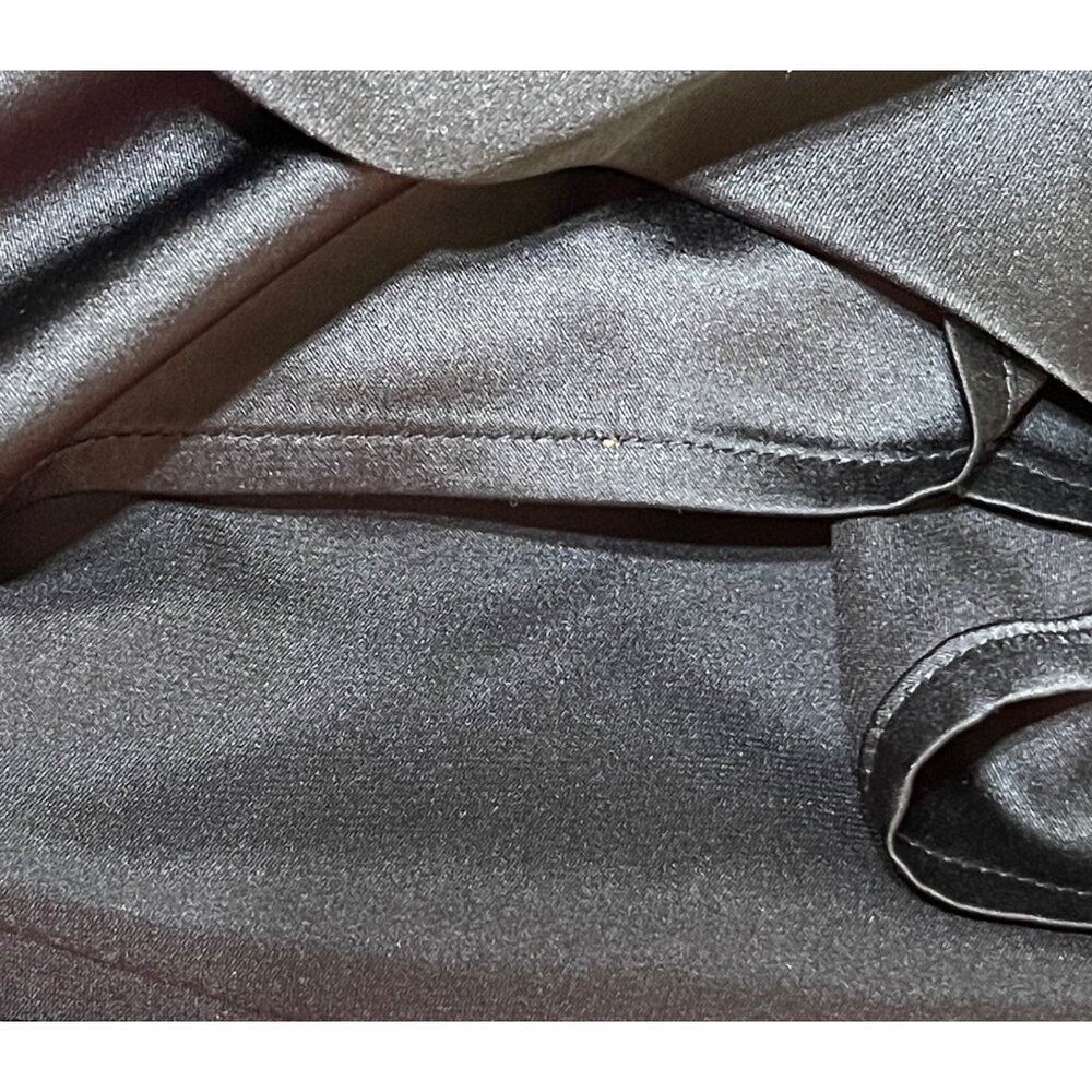 WHBM Satin Cocktail Dress Size 4 Tiered Ruffle Strapless Black LBD - Picture 7 of 8